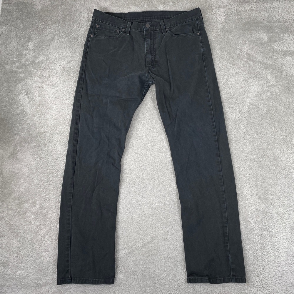 Levi's 513 Jeans Mens 34x32 Black Slim Straight Stretch Denim